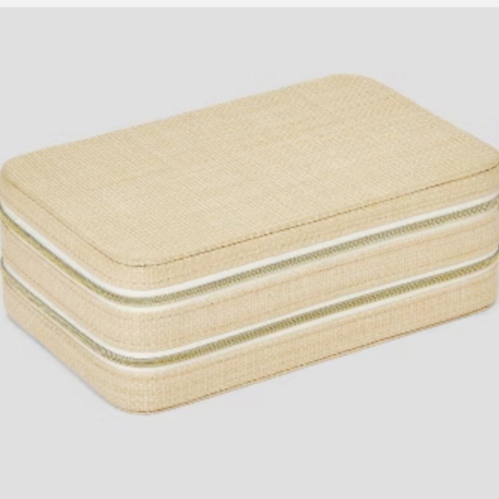 🆕 A New Day Cream Jewelry Organizer with Zippers/AND A FREE PAIR OF EARRINGS